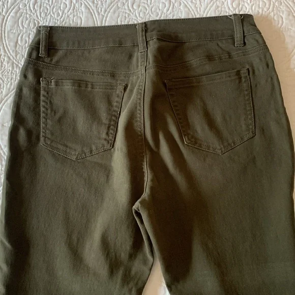 Dark Green Cropped Skinny Jeans - Picture 4 of 4